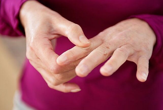 Pain in the joints of the fingers. 